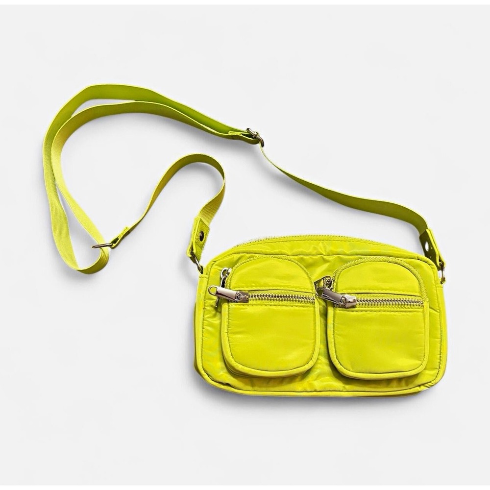 Wild Fable Neon Lime Green Y2K Nylon Utility Crossbody Bag NWOT